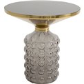 Side table Lola Smoke, metal/glass, D50cm H52cm