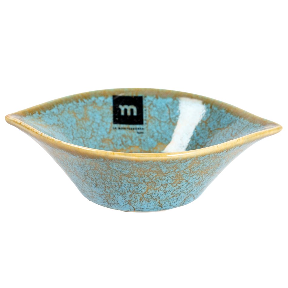 Aperitivo bowl Scratch, brown/blue, porcelain, 15x11.7cm H4.4cm