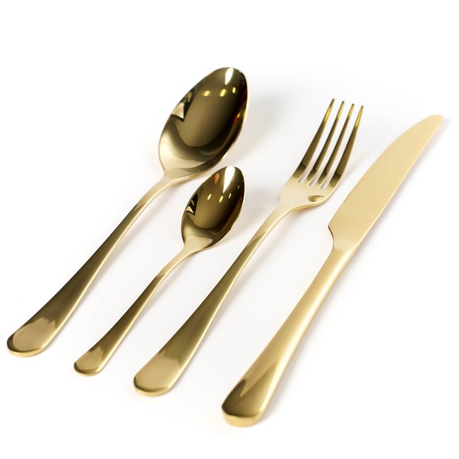 Набор столовых приборов Maku Cutlery gold на 4 персон, 16 шт., золотой цвет, H5.5x17x29cm