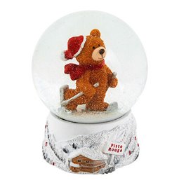 Рождественский декор Snow globe with skiing bear, H10.3x8x8cm