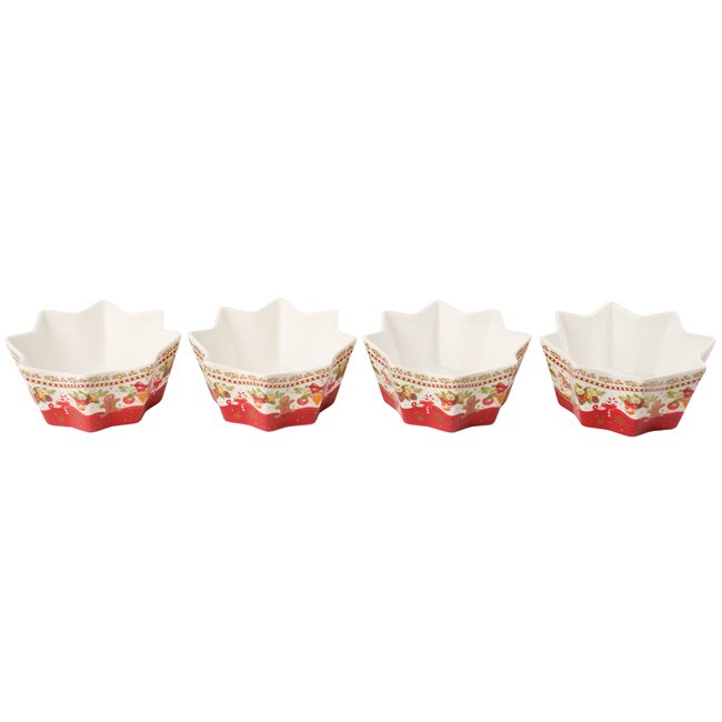 Porcelain bowl set 4 CHRISTMAS MEMORIES, 11x11cm H5cm