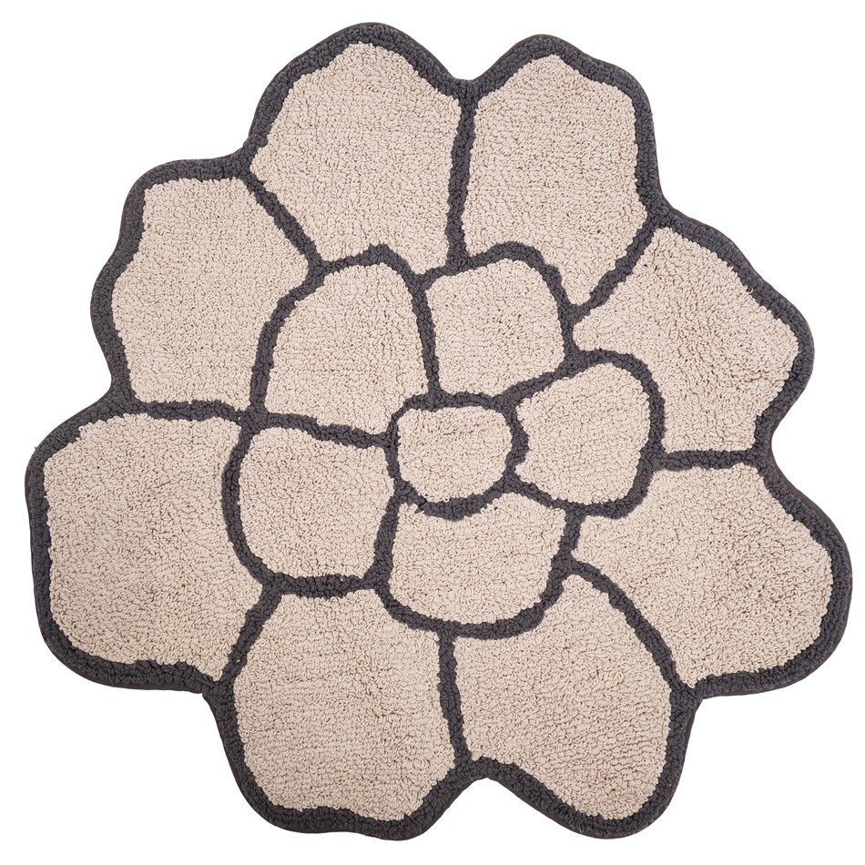 Коврик для ванной Flower, бежевый/темно-серый, 75x75cm