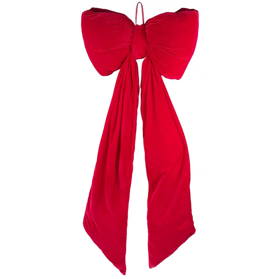 Рождественский декор Velvet bow puffed red, H145x52x15cm