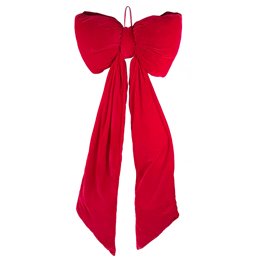 Рождественский декор Velvet bow puffed red, H145x52x15cm