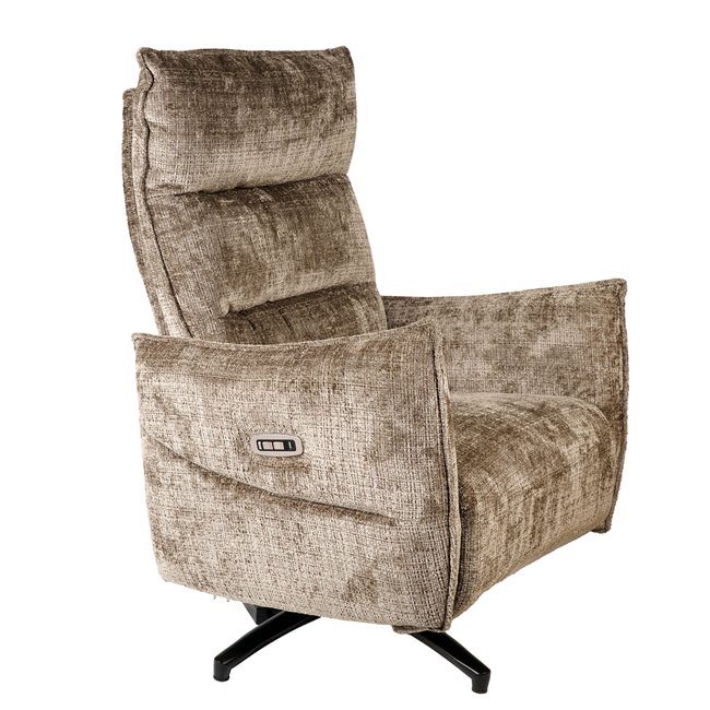 Electric recliner Amandy cremona-24 K, 2 motors, brown, rotatable 360 degrees, H74-110x76x90-158cm, seat height 40-51cm