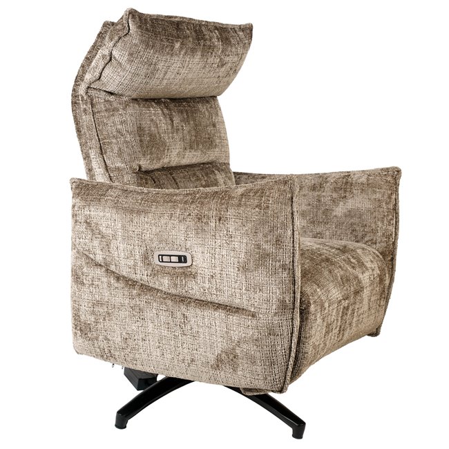 Electric recliner Amandy cremona-24 K, 2 motors, brown, rotatable 360 degrees, H74-110x76x90-158cm, seat height 40-51cm