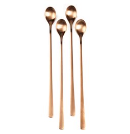 Smoothie spoon stainless steel rose gold 4 pcs. 26.5x2.5x0.9cm