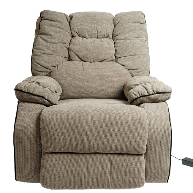 Zzz Electric recliner/rocking chair Hohenberg, brown, rotatable 210 degrees, H84-106x96x105-170cm