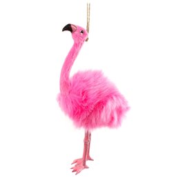 Christmas decor Flamingo ornament hot pink, H16x9x6.5cm