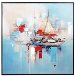 Canva Saillboat, 80x80x3.5cm