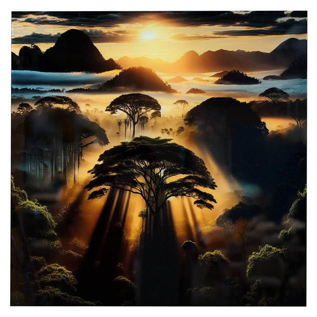 Glass picture Sunset, 80x80x0.4cm