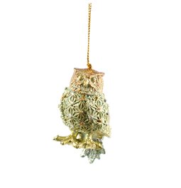 Christmas decor CANTERBURY STANDING OWL,green dream, 9.52cm