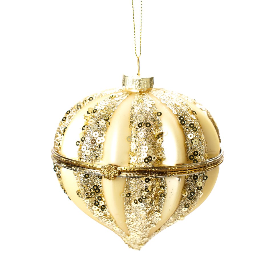 X-mas decor cream hanging, 10x10x10cm