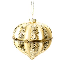 X-mas decor cream hanging, 10x10x10cm