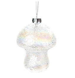 X-mas decor Mushroom clear hanging, 8x8x12cm