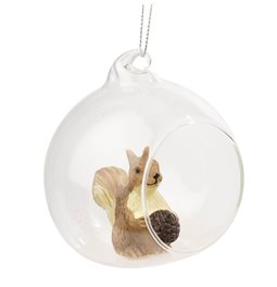 Ёлочное украшение Ball open with decor inside, 8x8x8cm