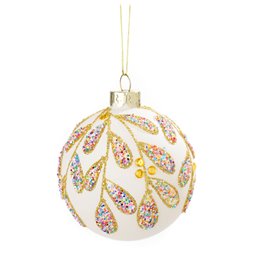 Christmas tree ornament Ball Leaves, 8x8x8cm