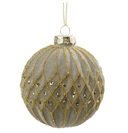 Christmas tree ornament Ball velvet, 8x8x8cm