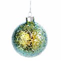 X-mas decor glitter ball with paillette inside, 8cm