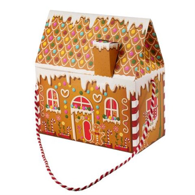 BOX BAG XMAS GINGERBREAD, H25x12x25cm