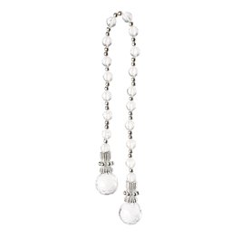 X-mas decor BEAD CHAIN clear/silver, 48cm