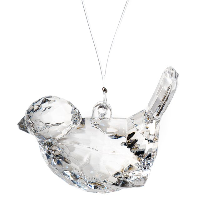 X-mas decor  Partridge, clear, 5.8x3.5x4.8cm