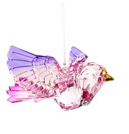 X-mas decor ROBIN pink, 12.5x12.7x7.8cm