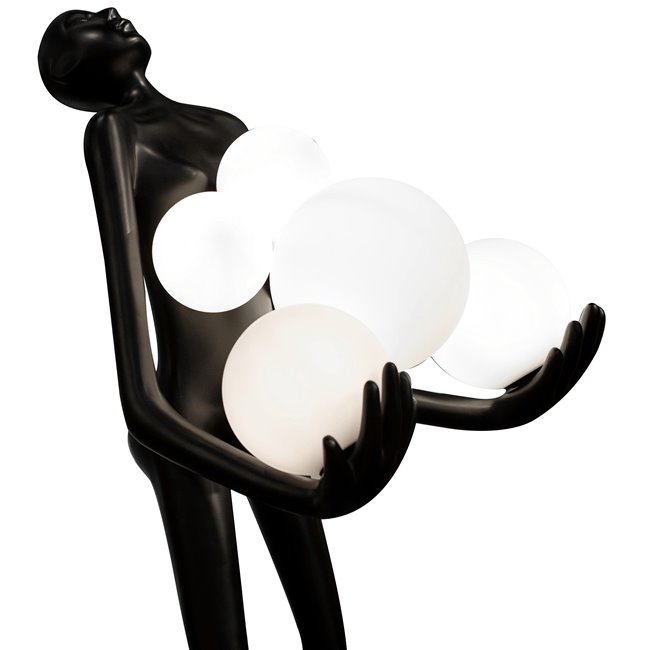 Floor lamp Rammus II black, H180x80x60cm, E27x6 40W(MAX)