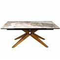 Extendable dining table Fara, wood/metal/glass/ceramics, 180-260x90cm H76cm