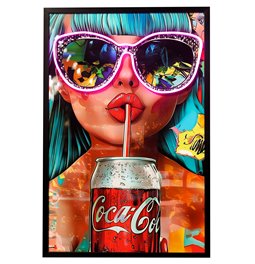 Glass picture Beauty with Coca-Cola LED, 60x90x3.5cm