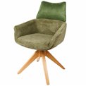 Dining chair Fango 37, rotatable 360 degrees, green/natural, H89x63.5x55cm, seat height 49cm