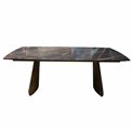 Extendable dining table Fabian, metal/glass/ceramic, 200-300x100cm H76cm