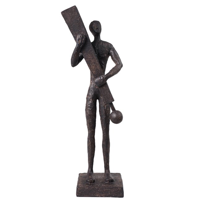 Deco figurine Exclamation Mark, dark bronze color, H37x7.5x11cm