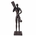 Deco figurine Exclamation Mark, dark bronze color, H37x7.5x11cm