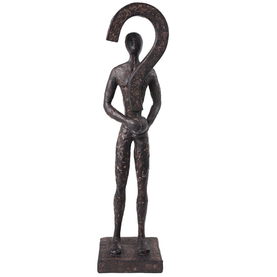 Deco figurine Question Mark, dark bronze color, H38.5x7.5x11cm