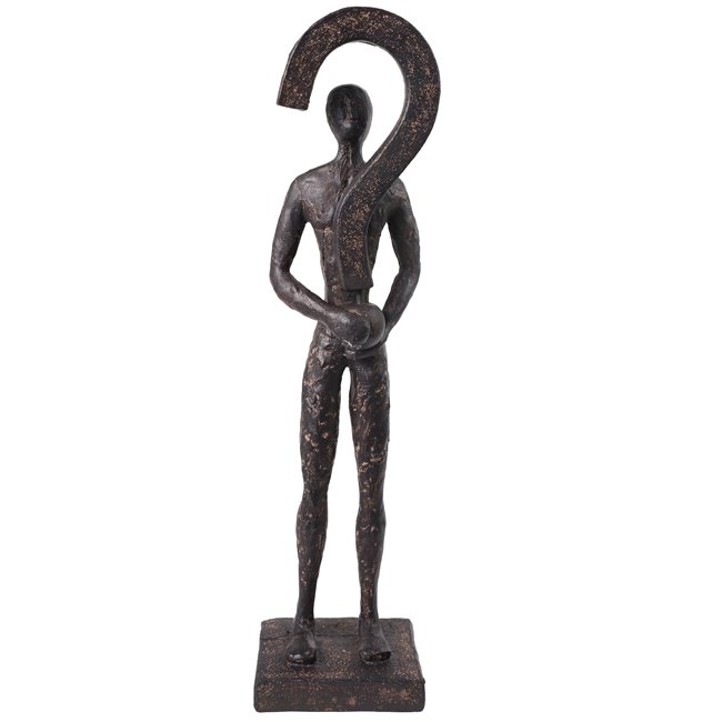 Deco figurine Question Mark, dark bronze color, H38.5x7.5x11cm