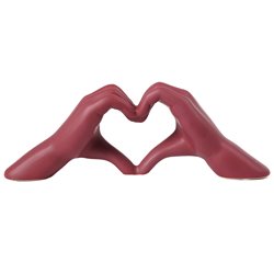 Deco figurine Heart, ceramics, dark red, H11x7x31cm