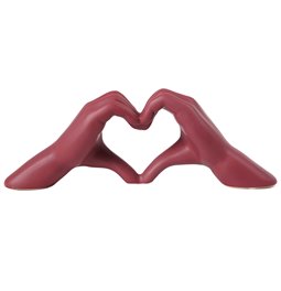 Deco figurine Heart, ceramics, dark red, H11x7x31cm