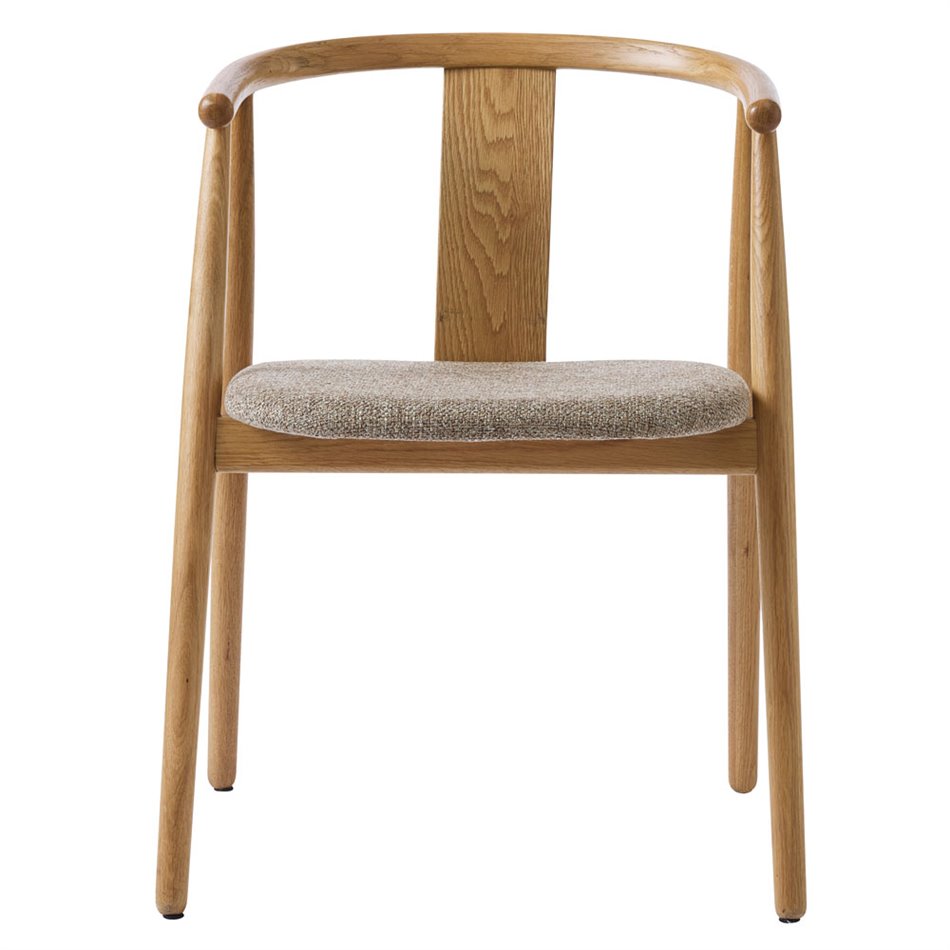 Armchair Nolio 36, oak wood, taupe/natural, H76.6x52x59cm