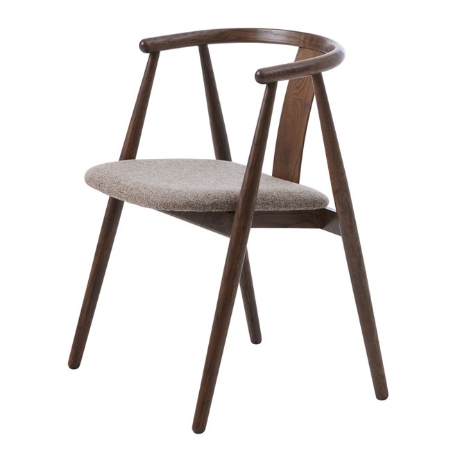 Armchair NOLIO 36, oak wood, brown/smoked oak color, H76.6x52x59cm