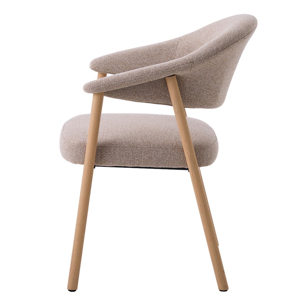 Dining chair ELK CHAIR SAND, oak wood, sand/oak color, H81x63x63cm, seat height 48.5cm