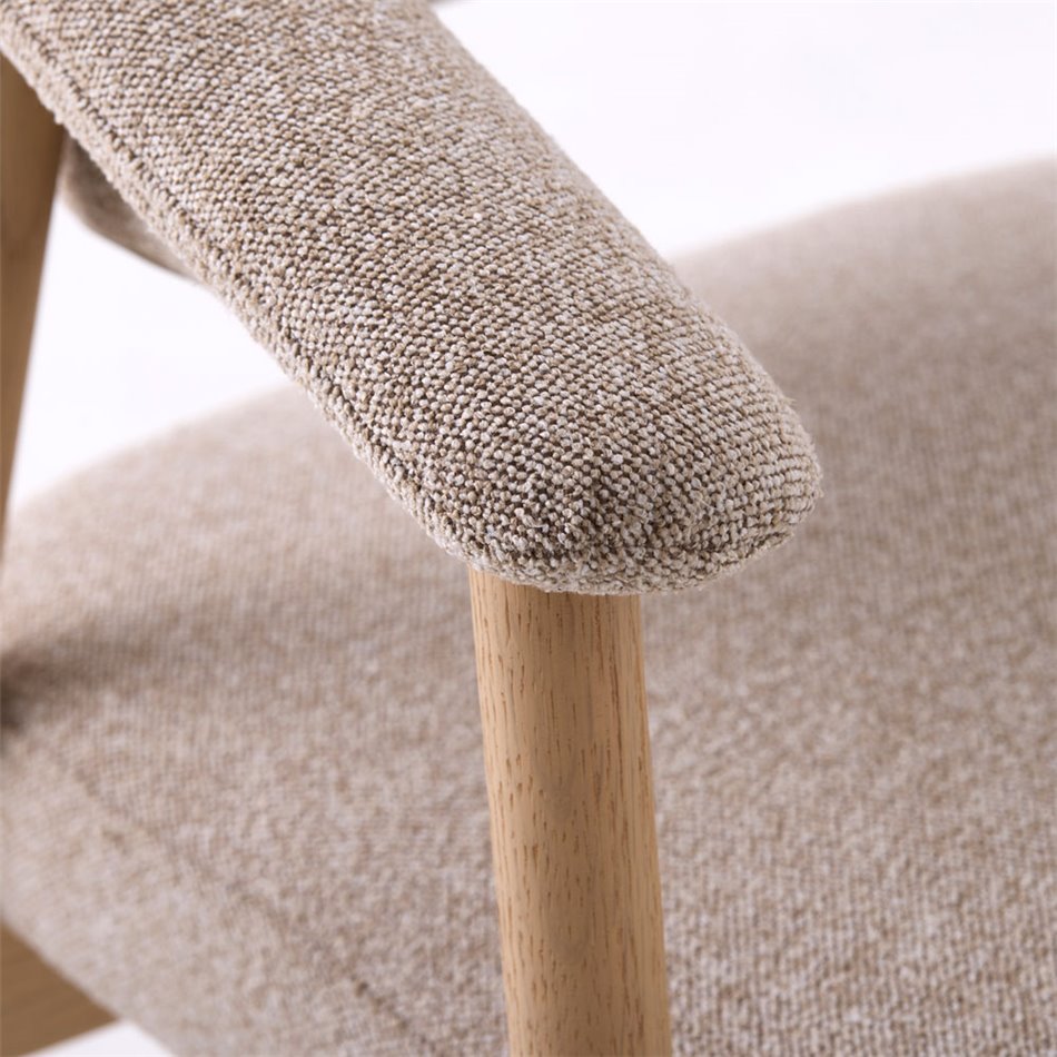 Dining chair ELK CHAIR SAND, oak wood, sand/oak color, H81x63x63cm, seat height 48.5cm