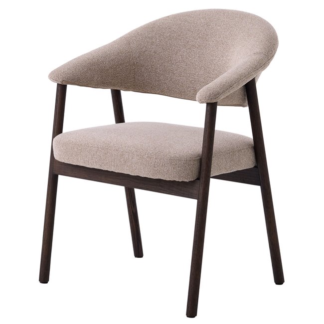 Dining chair ELK CHAIR SAND, oak wood, sand/dark espresso color, H81x63x63cm, seat height 48.5cm