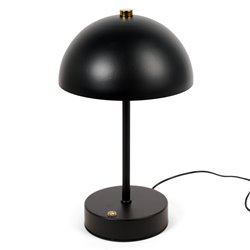 Decorative table lamp Lucia, black, H25cm, D15cm, LED 3W, rechargable