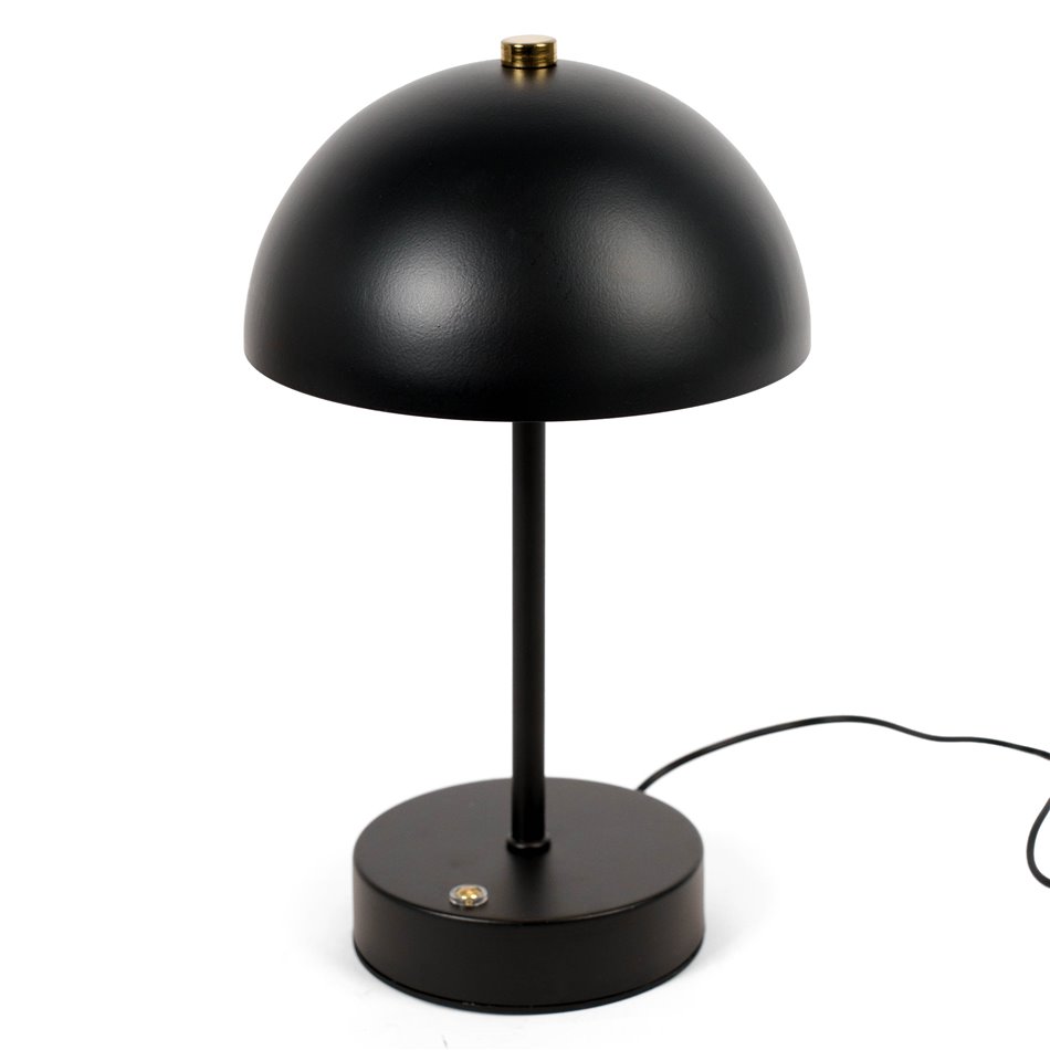 Decorative table lamp Lucia, black, H25cm, D15cm, LED 3W, rechargable