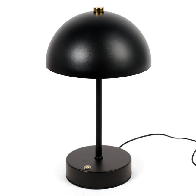 Decorative table lamp Lucia, black, H25cm, D15cm, LED 3W, rechargable