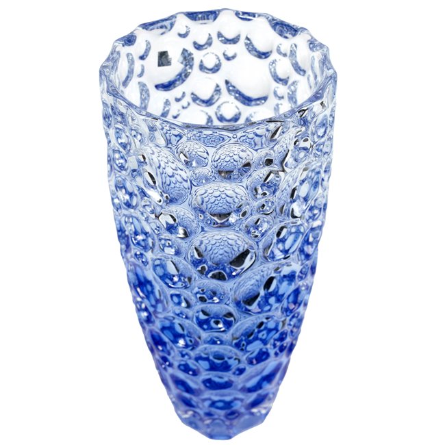 Crystal vase Lisboa Half blue, H35cm, D15cm