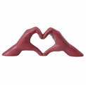 Deco figurine Heart, ceramics, dark red, H11x7x31cm