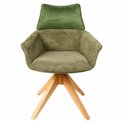 Dining chair Fango 37, rotatable 360 degrees, green/natural, H89x63.5x55cm, seat height 49cm