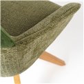 Dining chair Fango 37, rotatable 360 degrees, green/natural, H89x63.5x55cm, seat height 49cm